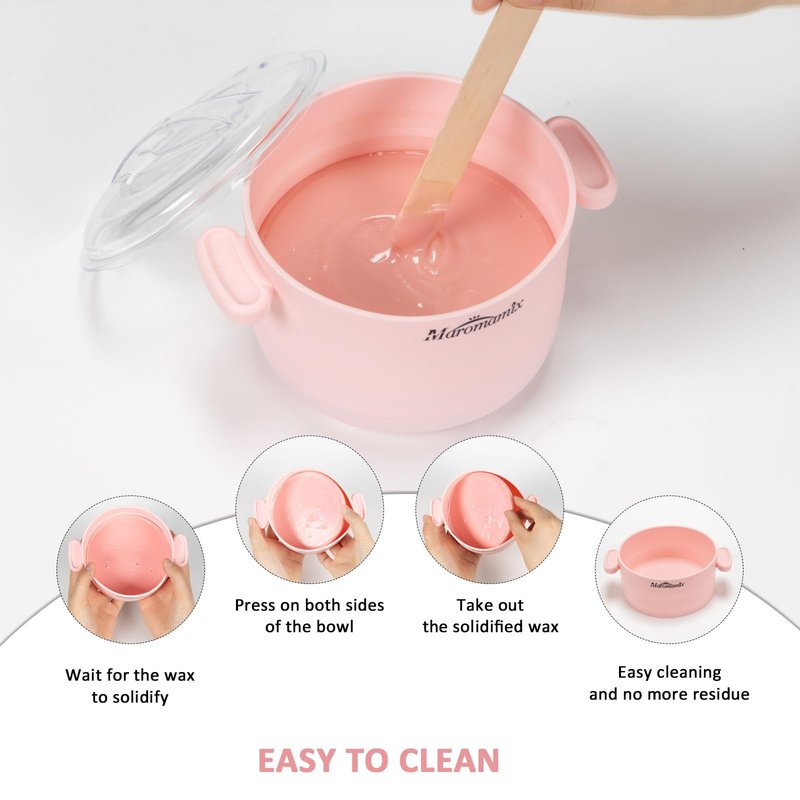Waxing Kit -Silicone Wax Warmer for Hair Removal with 4 Packs of Hard Wax Beads, Portable Electric Silicone Wax Machine for Full Body Face Eyebrows Bikini Brazilian at Home Waxing Kit for Women Men