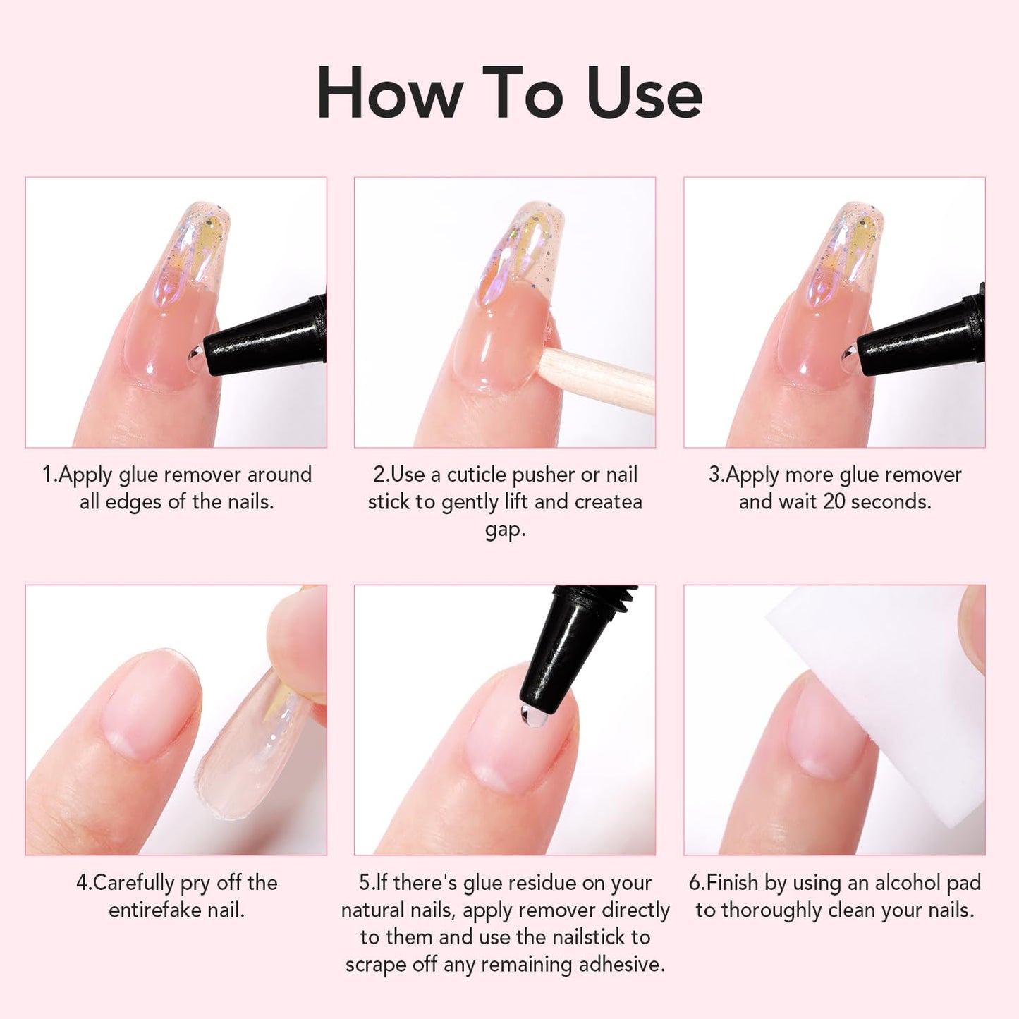 Quick Drying Semi Solid Nail Glue - 10g with 10ml Remover for Press-On Tips | Long Lasting Acrylic Nails Kit