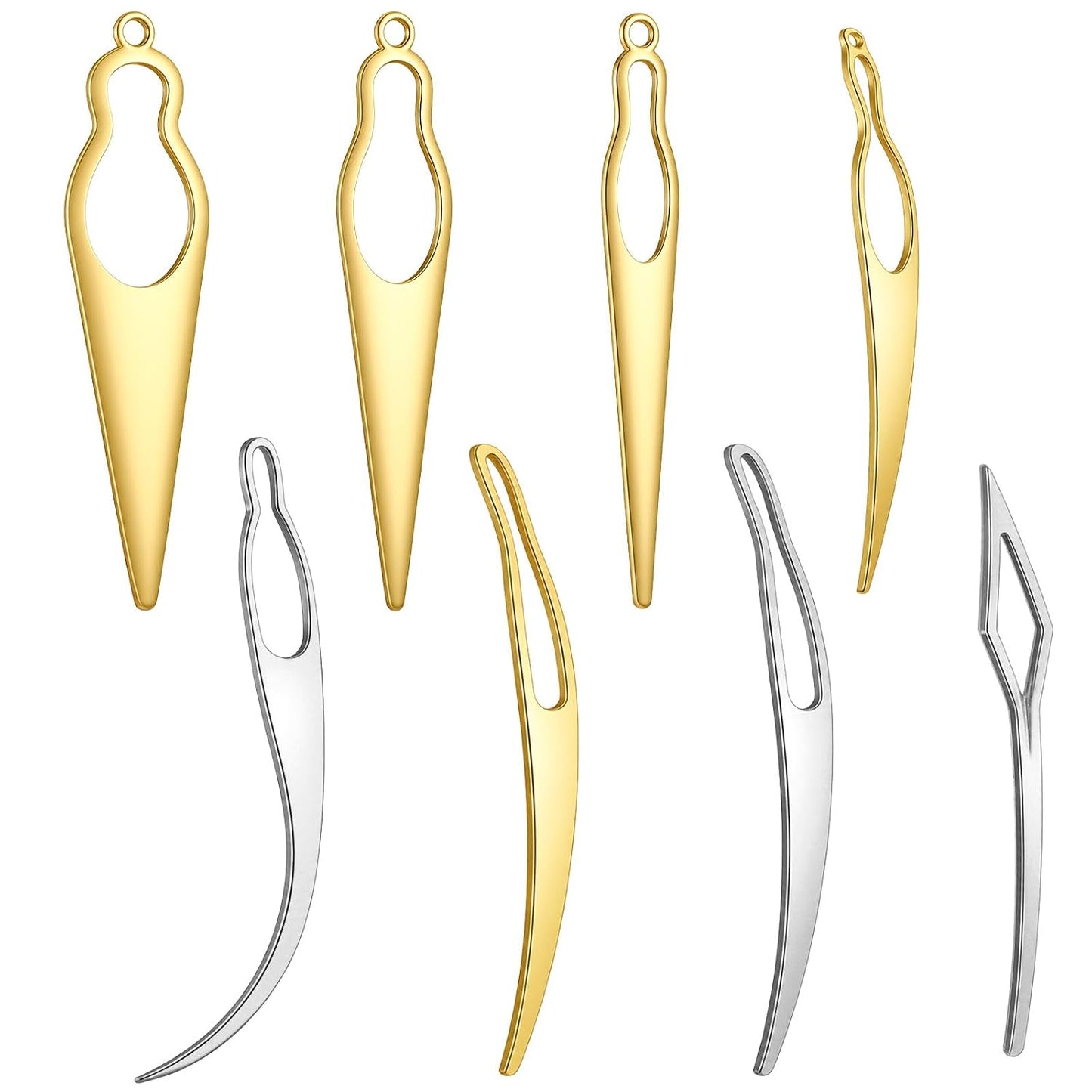 Interlocking Tool for Locs - 8Pcs Bent-Hook Dreadlock Needles | Hair Locking Tools in 4 Colors