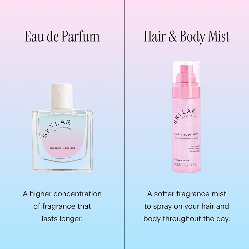 Skylar Boardwalk Delight Hair & Body Mist - Hypoallergenic Vegan Fragrance | 80 ML, 2.7 Fl Oz