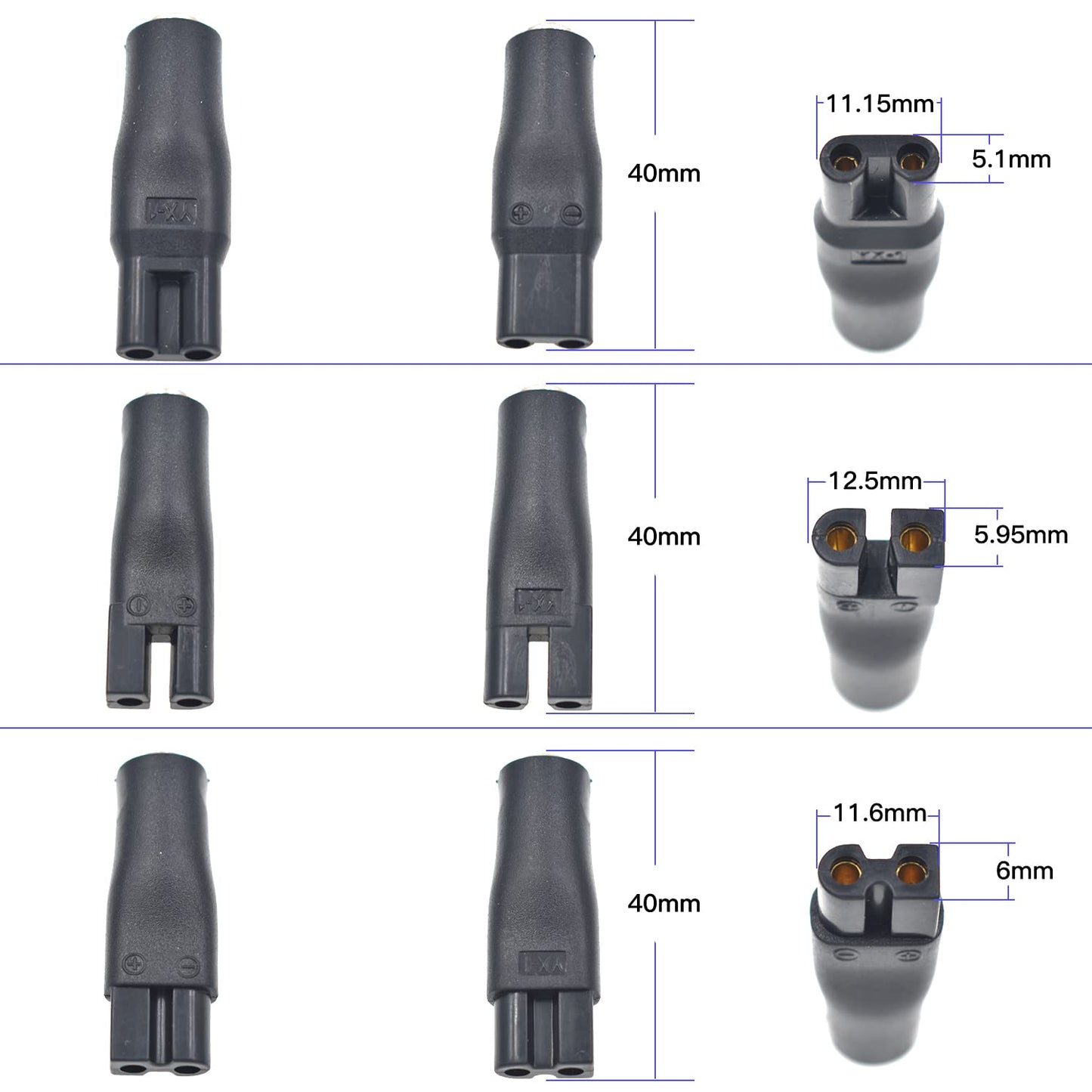 BOEEA 9 PCS Replacement Power Cord 5V Charger USB Adapter Suitable for Electric Hair Clippers, Beard Trimmers, Shavers, Beauty Instruments, Desk Lamps, Purifiers.