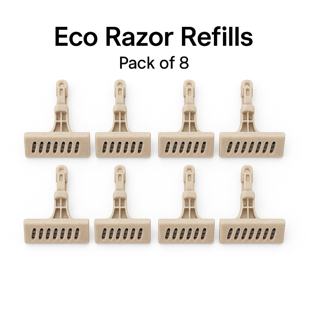 "Bamboo Reusable XOMO Razor Set for Men & Women – Includes 8 (Head Replacement)