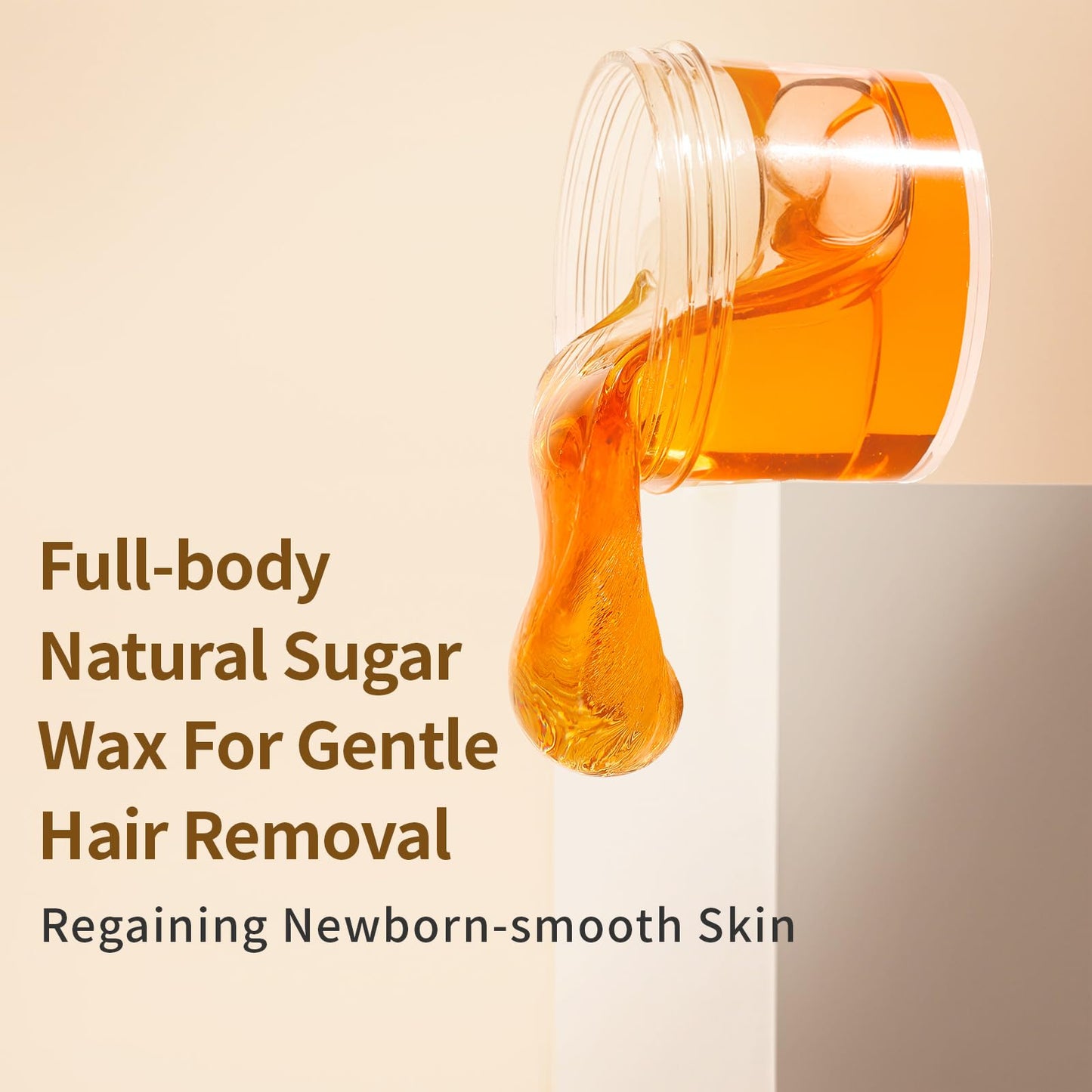 300g Sugar Wax for Hair Removal: Body & Face Organic Sugaring Paste for Personal Home and Professional Salon Use - 10.6oz