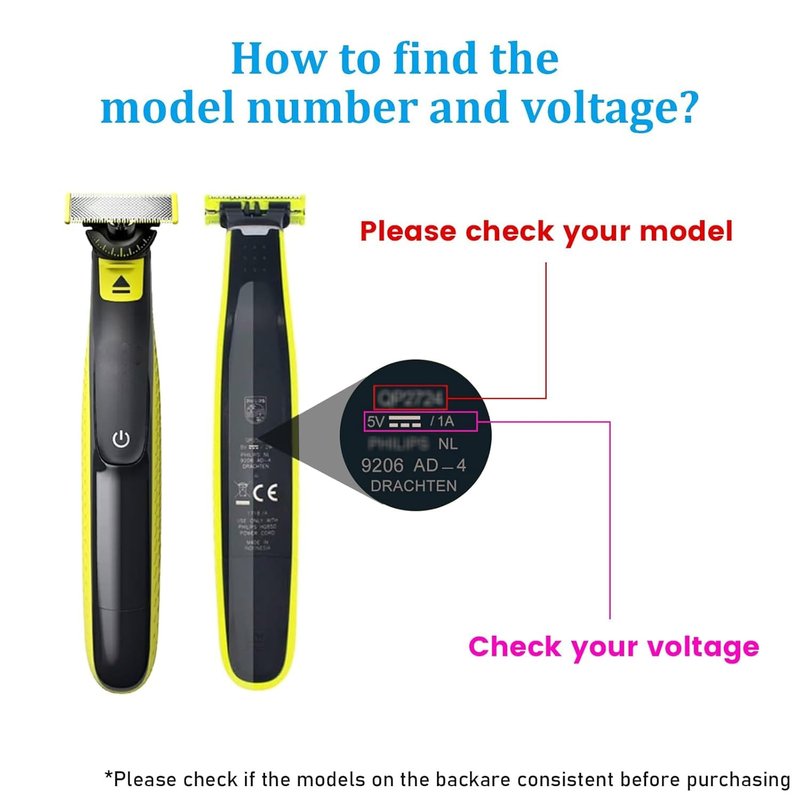 GOLDFOX 5V USB Charger Cord Compatible with Philips Norelco One Blade 360 Shaver QP2724 QP2834 QP4530 MG7910 MG9525 MG9510 MG5910 S7887 QP1924 X5006 Electric Trimmer Shaver Replacement Charging Cable