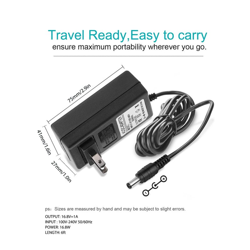 16.8V AC/DC Massage Gun Charger Adapter with 16.8V 0.8A 1A Massage Guns Power Supply Cord Cable (6.6Ft)