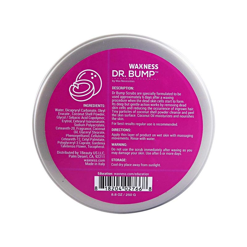 Waxness Dr. Bump Coconut Deep Exfoliating Scrub – Professional Pre & Post Wax Care – 8.8 oz (250 g) – Made in Italy