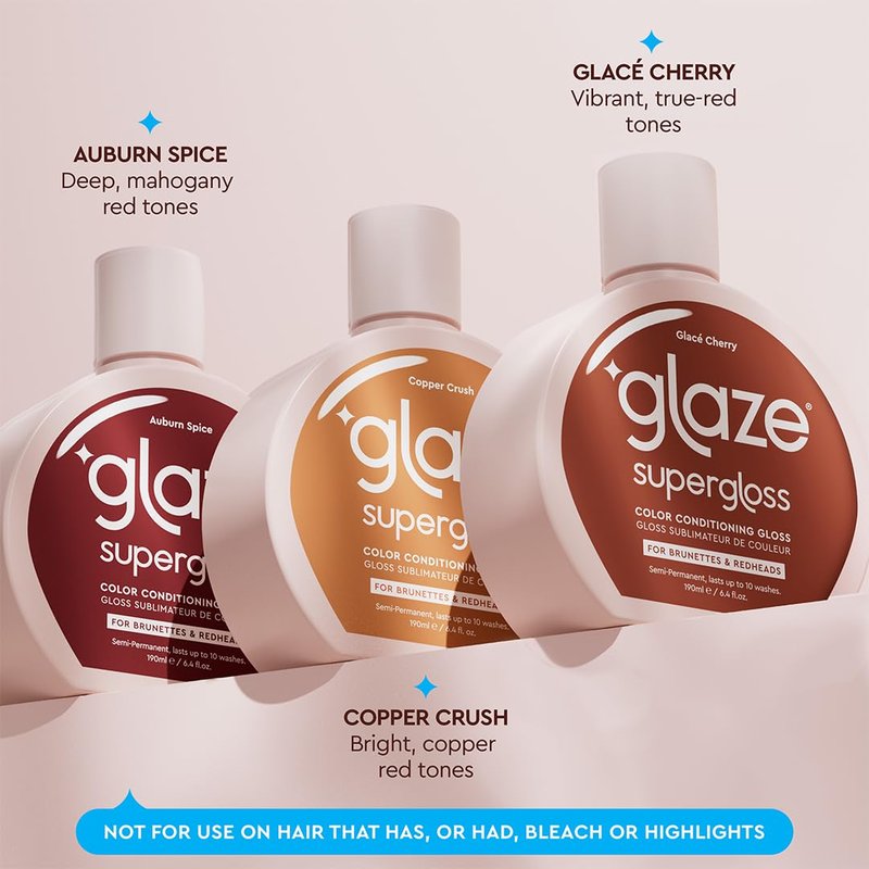 Glaze Color Conditioning Gloss - Tinted Moisturizer for Brown & Red Hair | Boosts Shine & Repairs Damage - Auburn Spice, 6.4 oz