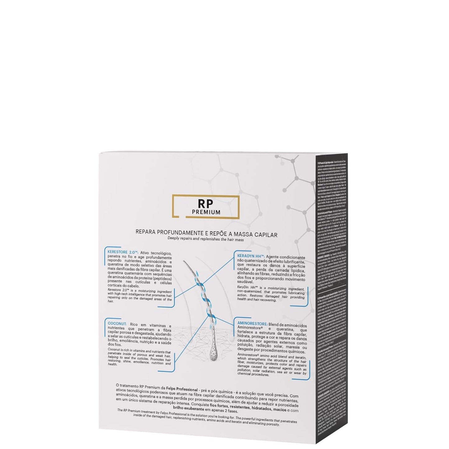 Felps Professional Hair Reconstruction Treatment - Anti-Porosity Deep Repair System for Damaged Hair | 2x100ml (3.38 fl. oz)