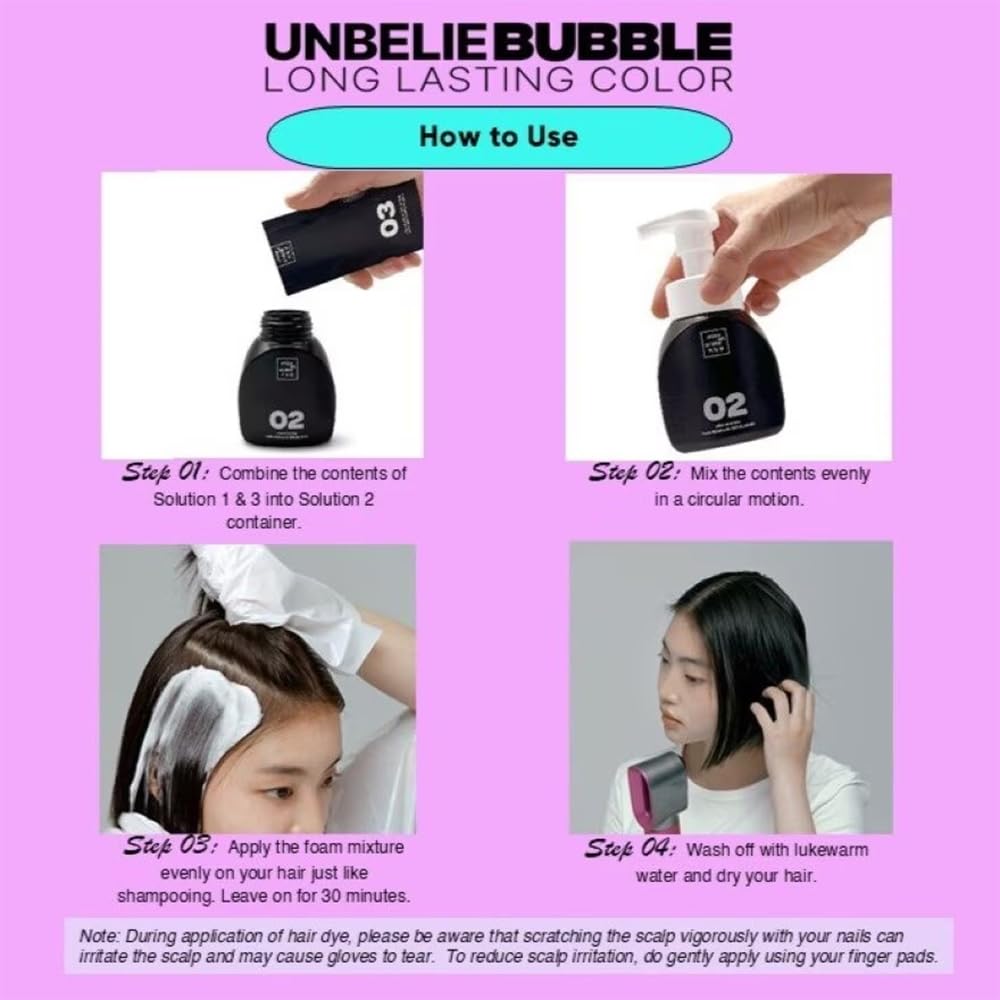 Hello Bubble Hair Color Dye Set - Dark Ash (5A) | Vibrant Korean Hair Color
