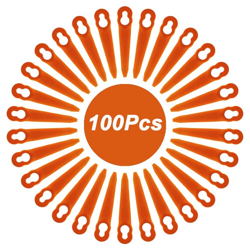 FourShow 100Pcs Plastic Replacement Blades Compatible with STIHL Polycut 2-2 Polycut 3-2 Grass Trimmer FSA 45 FSA 57 FSE 52,Sun Joe 24V-GT10, Redback Swift 40V