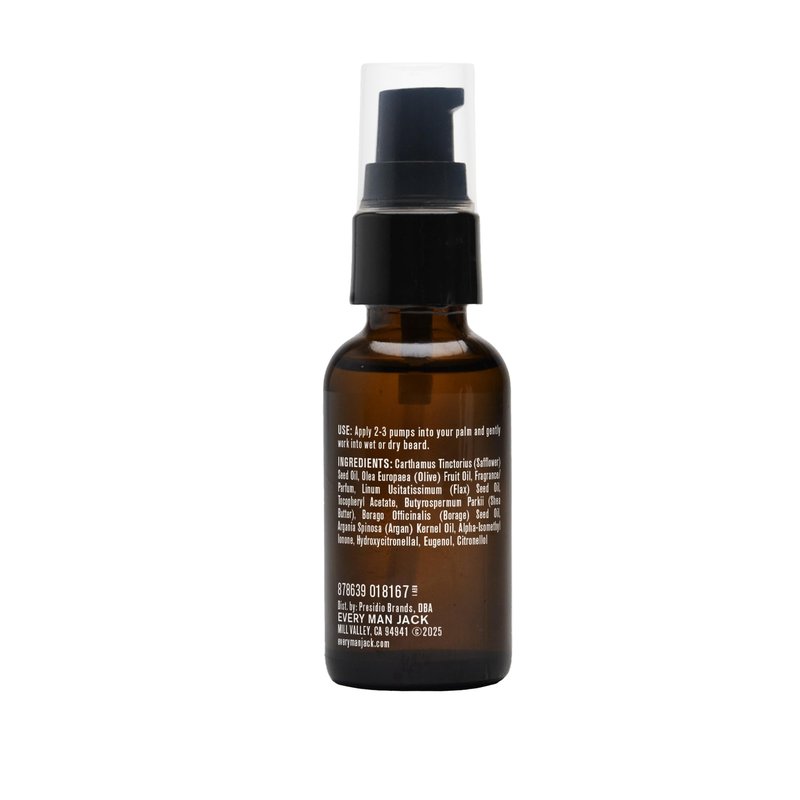 Every Man Jack Mens Beard Oil - Vanilla + Cedar Fragrance - Deeply Moisturizes and Softens Your Beard and Adds a Natural Shine - Naturally Derived with Shea Butter and Argan Oil - 1 fl oz (2 Pack)