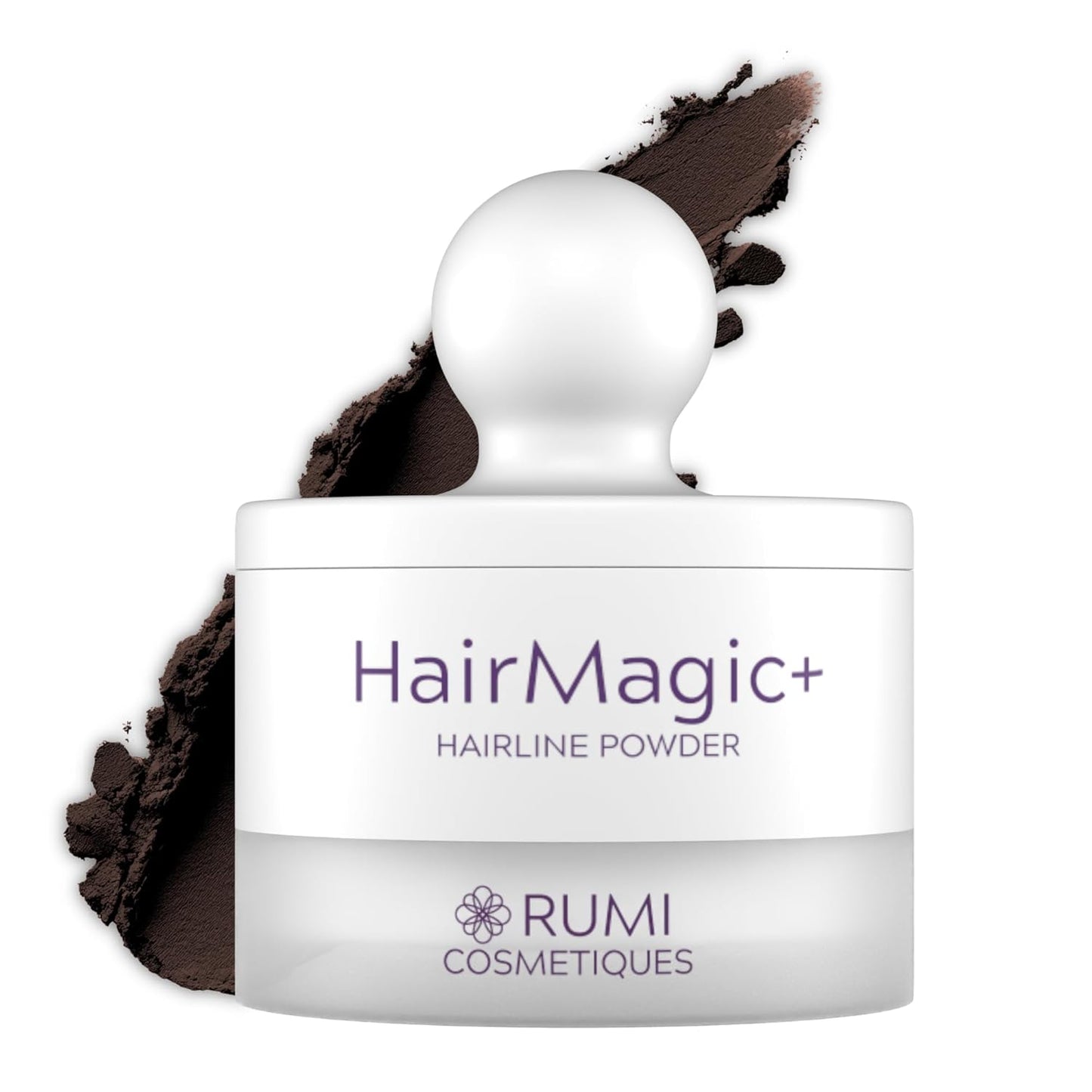 HairMagic+ Root Touch Up Powder - Instant Gray Coverage & Hairline Filler | Water-Resistant, Natural Finish with Argan Oil & Vitamin E (Dark Brown)