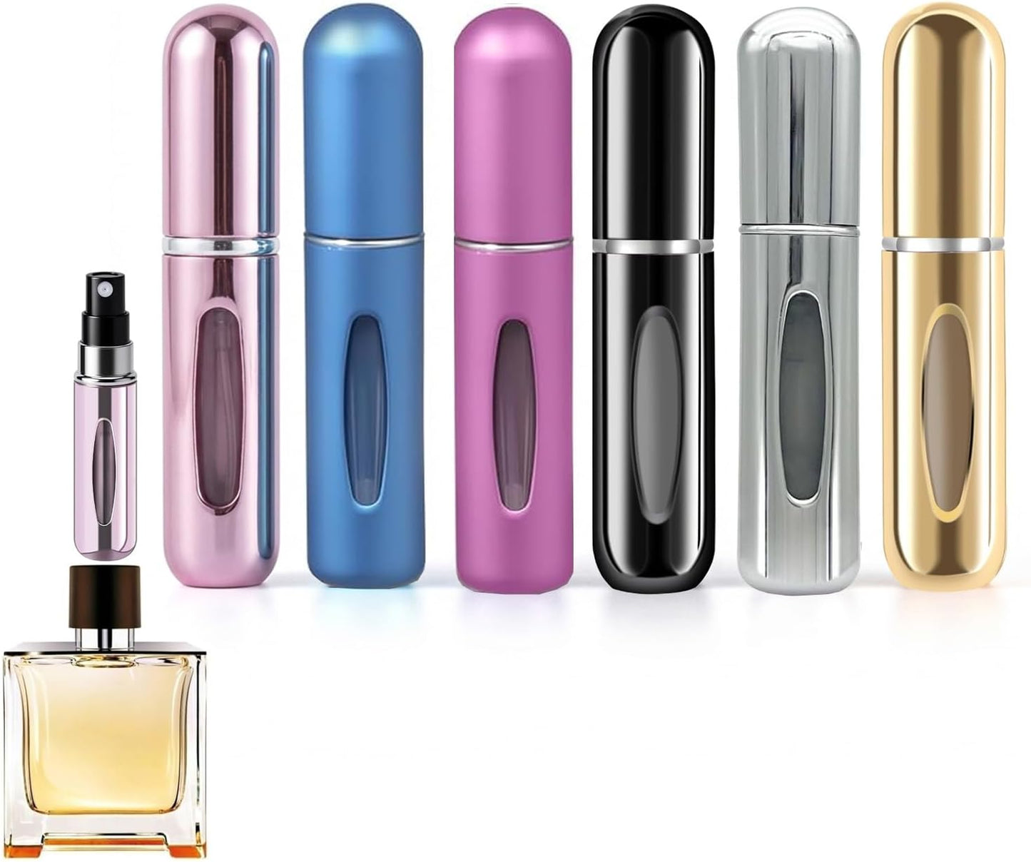 Portable Perfume Atomizer Bottle - Refillable 5ml Mini Spray for Travel | 4-Pack for Men & Women