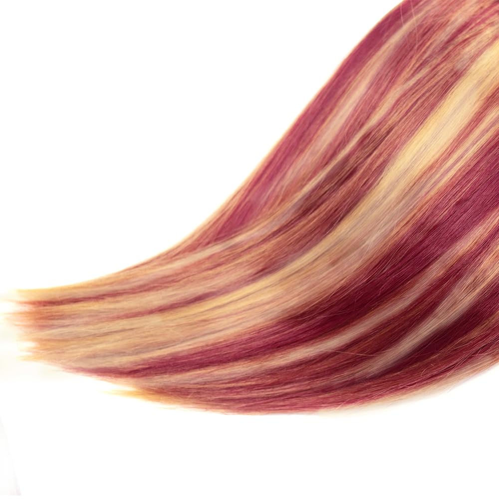 Highlight Straight Bundles 99J Bundles Human Hair 18 20 22 Inch Unprocessed Brazilian Virgin Ombre Bundles 2 Tone Burgundy Mixed With 613 Blonde Bundles Hair Weave 300g