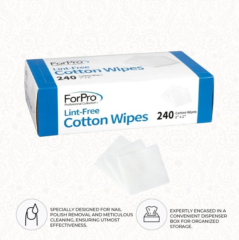 ForPro Lint-Free Cotton Wipes - 100% Pure Cotton Gauze, 2" x 2", White, 240-Count
