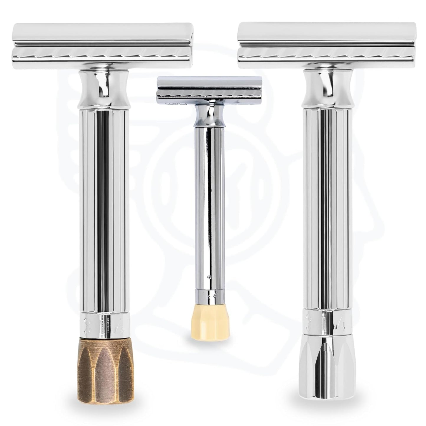 MERKUR Adjustable Safety Razor 500C - Chrome | Classic Gloss Chrome | Two Piece Premium Razor with Straight Cut | Ideal for Wet Shaving | Die-Cast Zinc | Brass Handle | Made in Germany