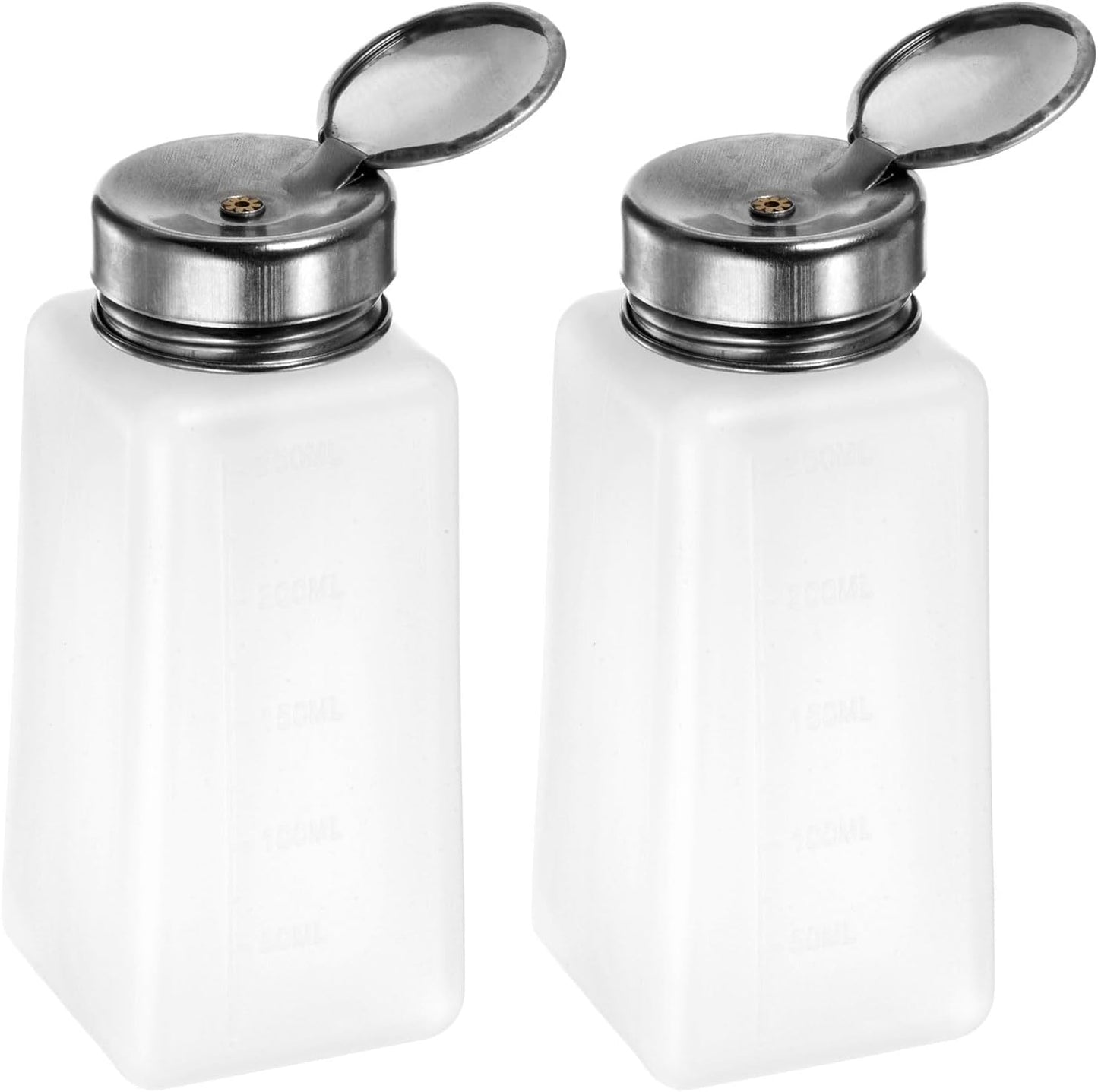 Harfington Alcohol Dispenser Pump Bottles - 200ml Push Down Liquid Dispenser with Sealing Stainless Steel Lid | Pink