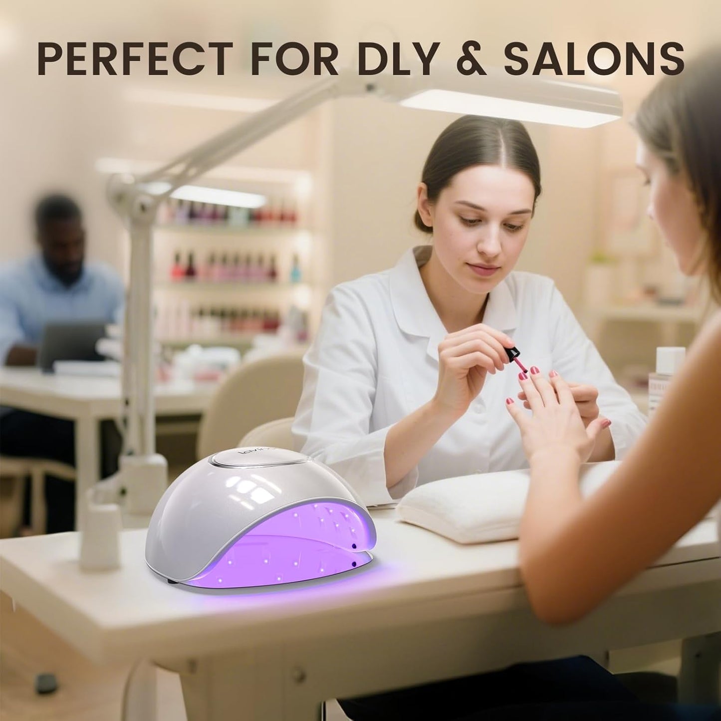 Lavinda 2-in-1 UV LED Nail Lamp - Fast Curing 54W Gel Polish Dryer | Red Light Skincare & Auto Sensor