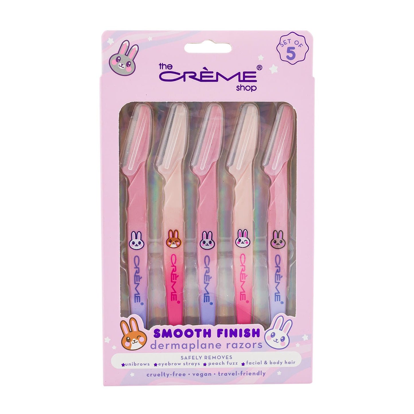 The Creme Shop Dermaplane Razors 5 Pack - Bundle with Dermaplane Razors for Arch Shaping, Removing Peach Fuzz, Facial Hairs, and More | The Creme Shop Eyebrow Hair Trimmer Shaver