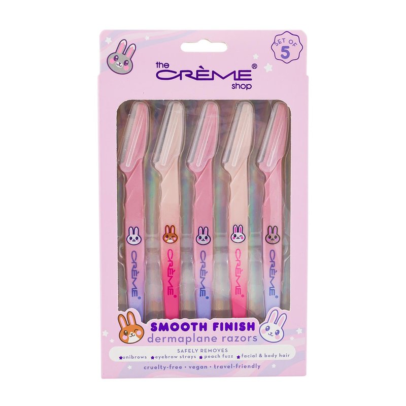 The Creme Shop Dermaplane Razors 5 Pack - Bundle with Dermaplane Razors for Arch Shaping, Removing Peach Fuzz, Facial Hairs, and More | The Creme Shop Eyebrow Hair Trimmer Shaver