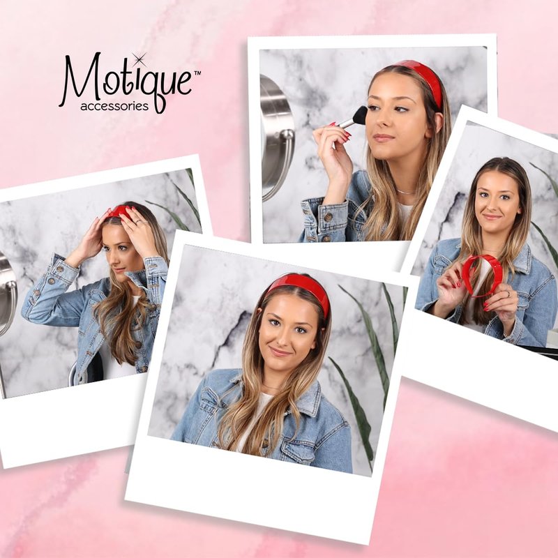 Motique Accessories Navy 2 Inch Hard Plastic Headband with Teeth Women and Girls wide Hair band