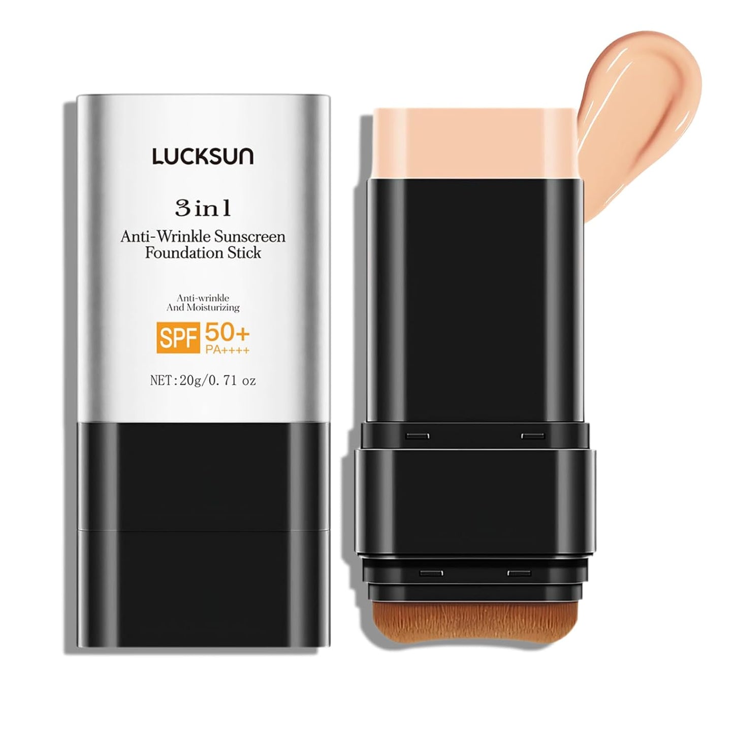 3-in-1 Hydrating Foundation Stick - Anti-Wrinkle Concealer with Natural Matte Finish | Dark Shade for All Skin Types