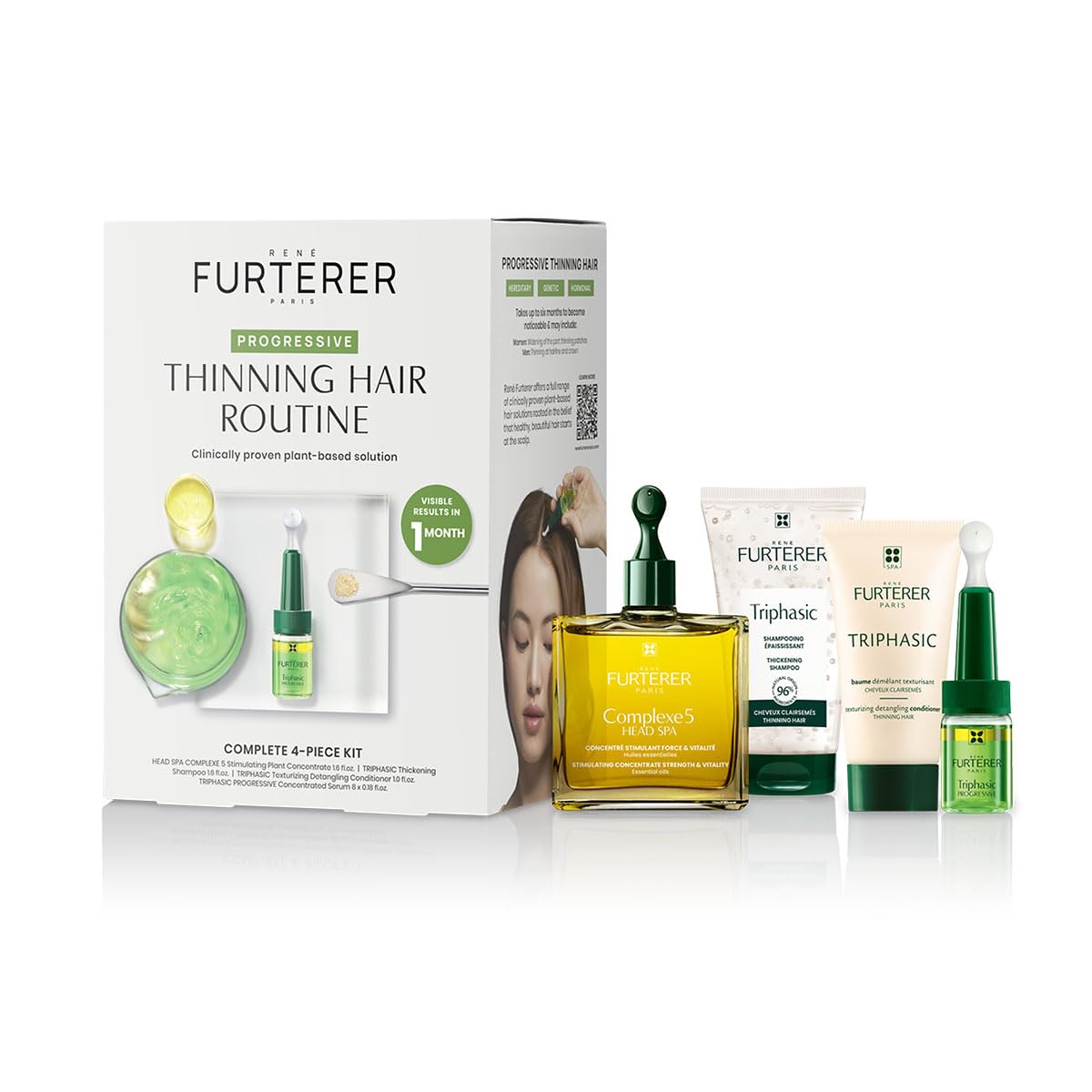 Rene Furterer Triphasic Serum for Hormonal Thinning Hair - Drug-Free Leave-In Treatment | 30-Day Supply, 8 ct.