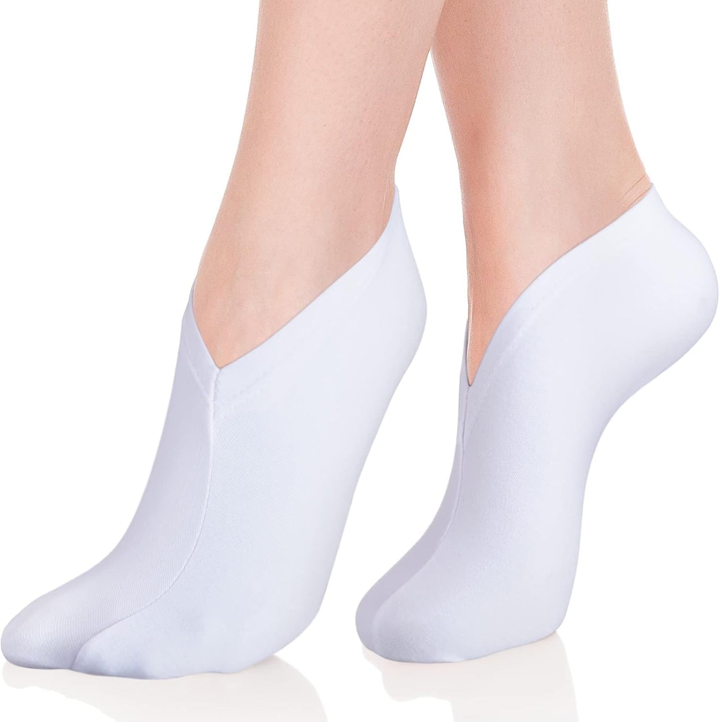 Moisturizing Spa Socks for Dry Feet - 20 Pairs Cotton Cosmetic Socks | White