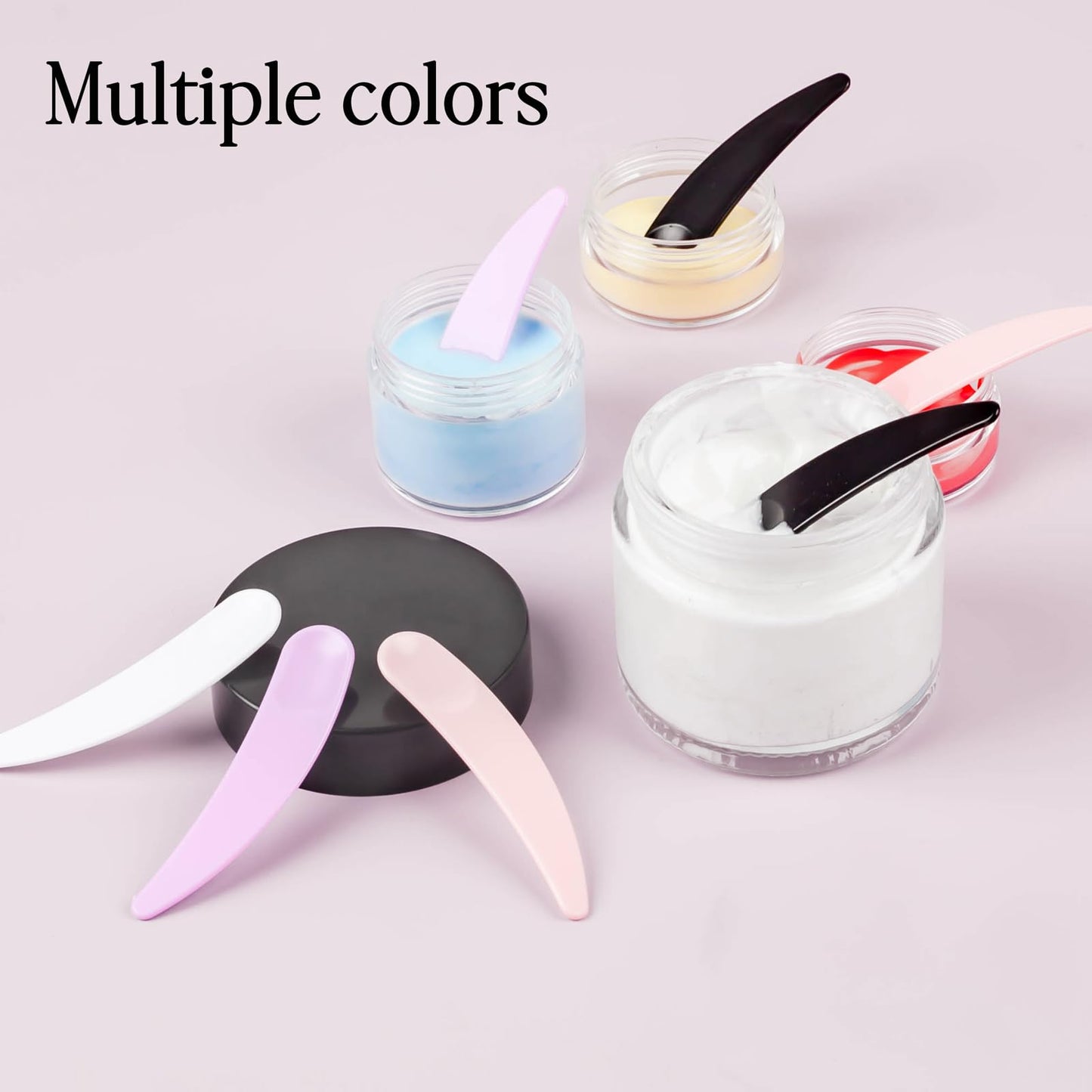 ZEJIA 100 PCS Mini Makeup Spatula, Plastic Cosmetic Spatula for Cosmetics, Creams, Mixing and Sampling(Pink)