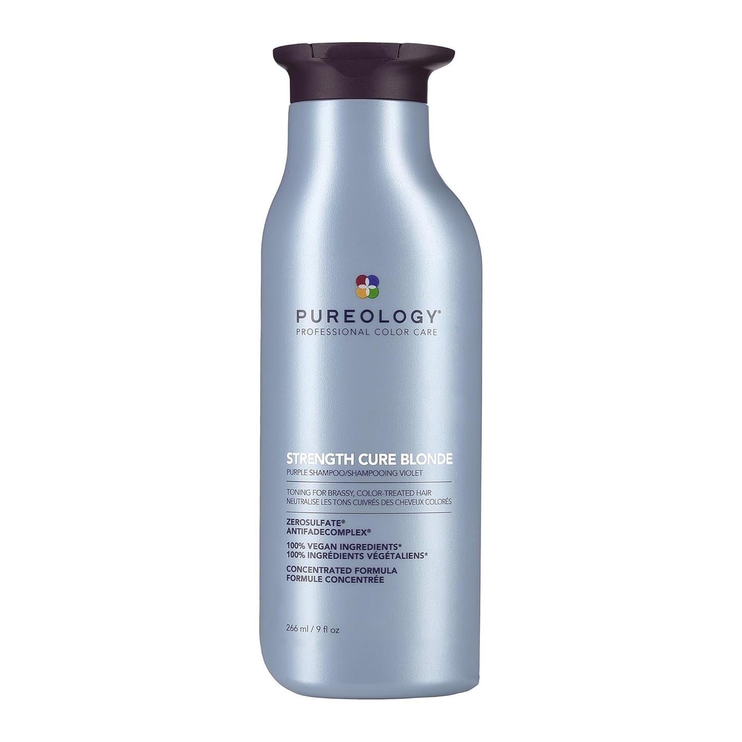 Pureology Strength Cure Blonde Purple Shampoo - Tones & Fortifies Brassy Hair | Sulfate-Free, Vegan, 8.5 oz