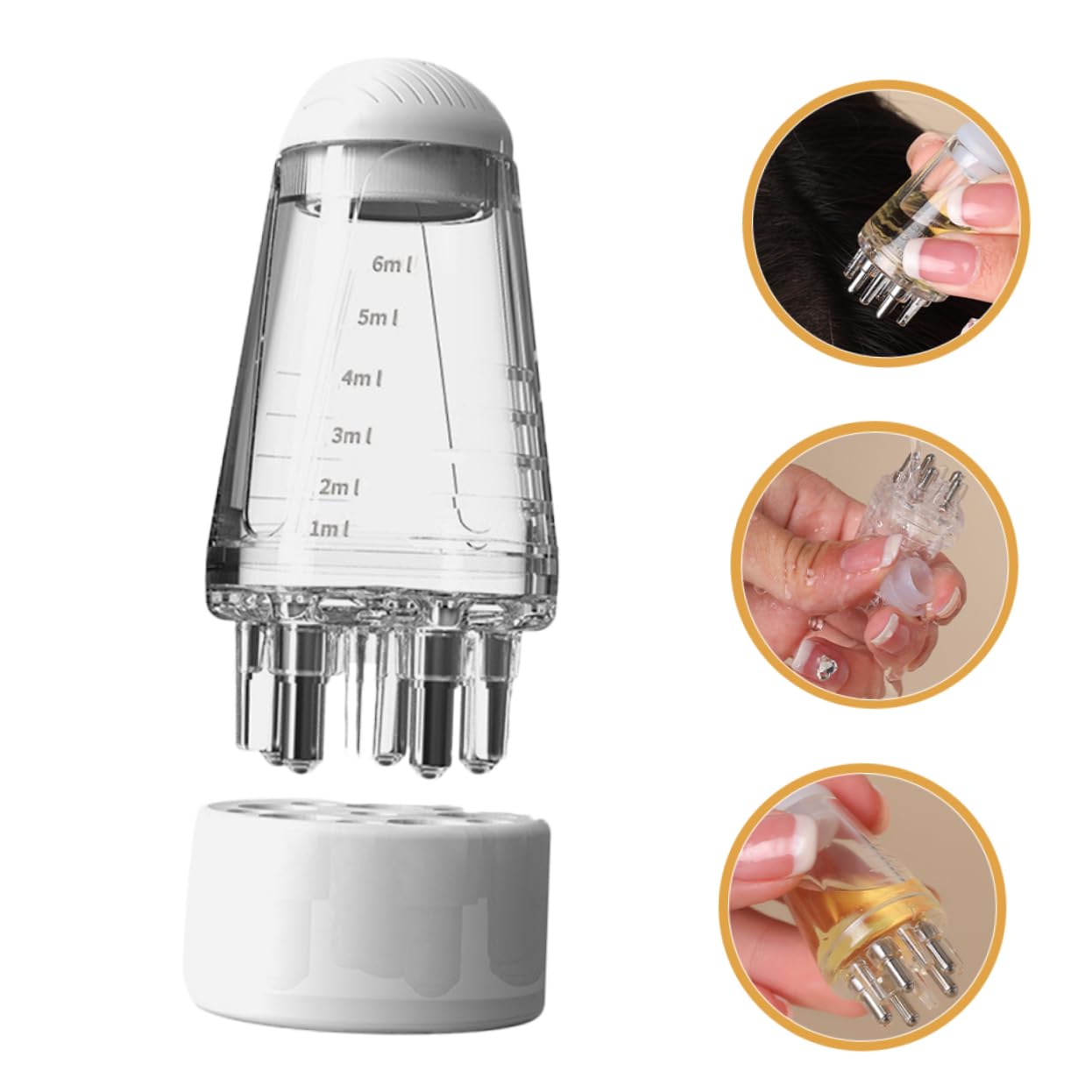 Hair Oil Scalp Applicator Comb - Portable Essential Oil Treatment Tool | Massage Brush & Roller