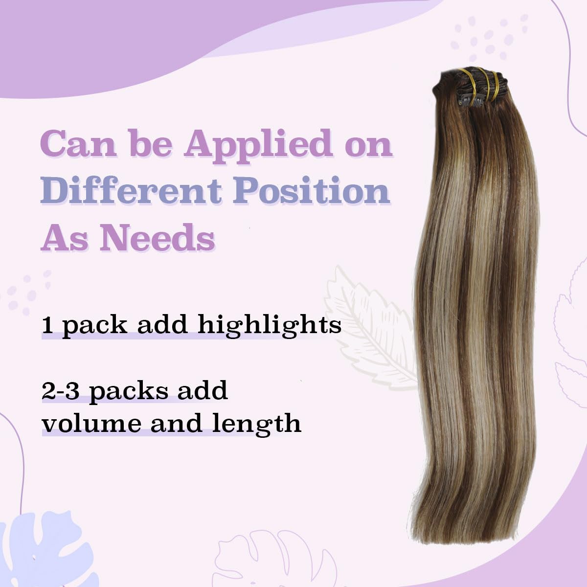 Sindra Clip in Hair Extensions Real Human Hair, 20inch Balayage Clip in Hair Extensions Chocolate Brown to Caramel Blonde 120g 6pcs Silky Full Head (#4/27/4 20in)