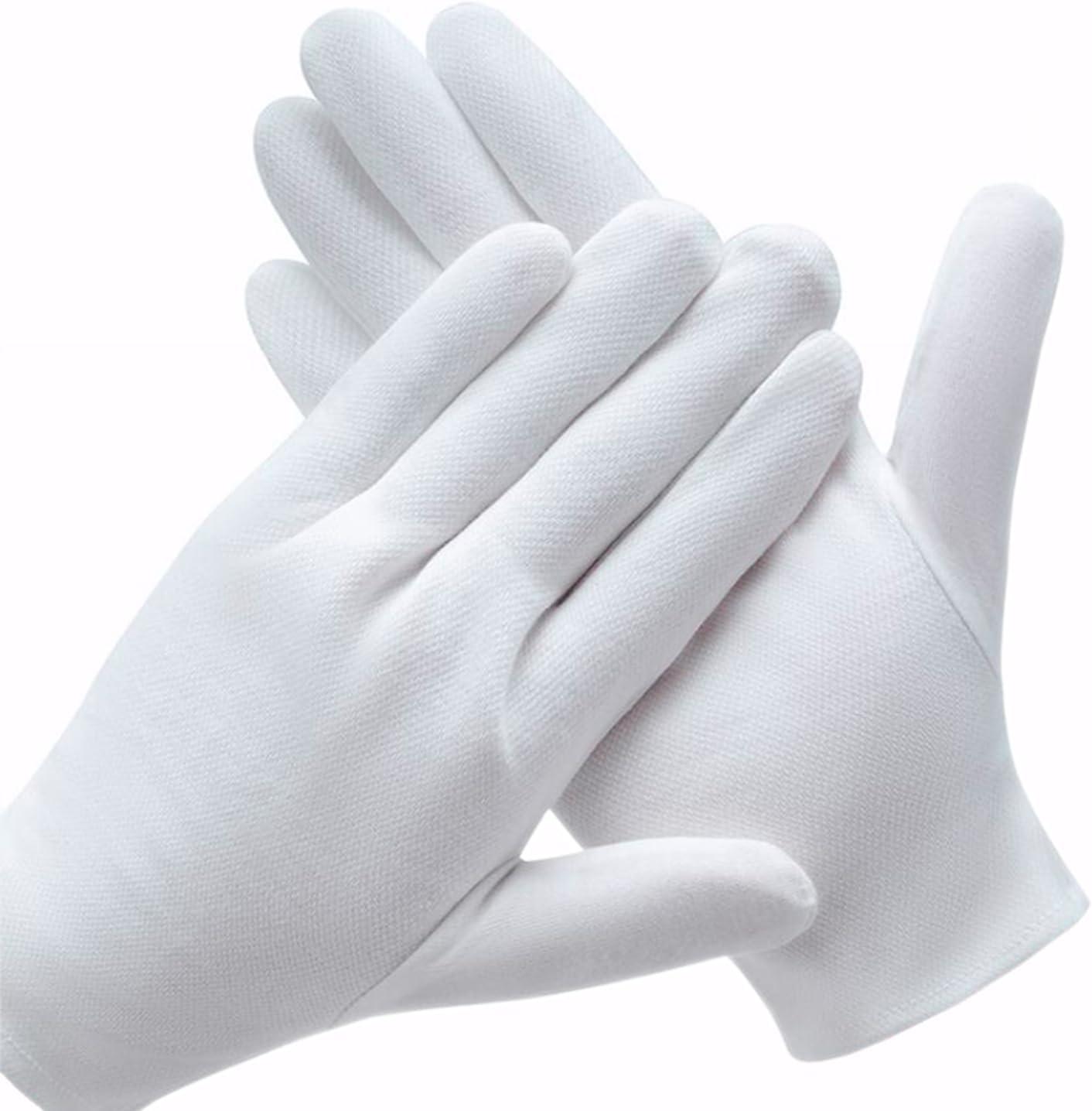 White Cotton Gloves for Dry Hands | Eczema & SPA Moisturizing - 6 Pairs for Work & Costume Use