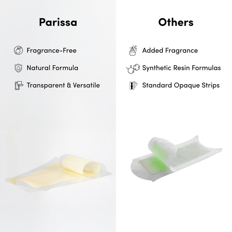 Parissa Natural Legs & Body Wax Strips | Large Ready-to-Use Strips, Beginner-Friendly & Gentle on Sensitive Skin | Includes Post-Wax Ultra Soothe Oil | 48 Strips (24 x 2)