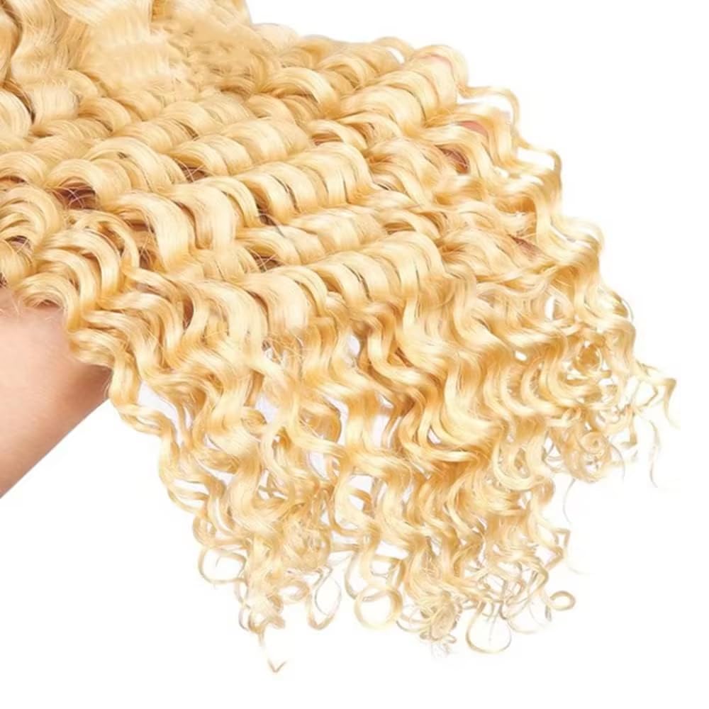 613 Boho Human Hair Braiding 613 Human Braiding Hair For Boho Braids Blonde Deep Wave Braids #613 Blonde Bulk Bohemian 150g 12 12 12 Inch