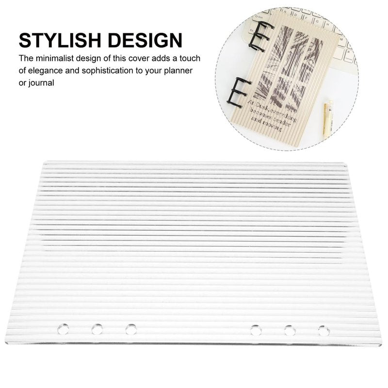 Angoily A5 Acrylic Binder Cover, Transparent 6 Hole Budget Binder for Office Use, Acrylic Protector 6 Hole Jacket View Window Removable Design
