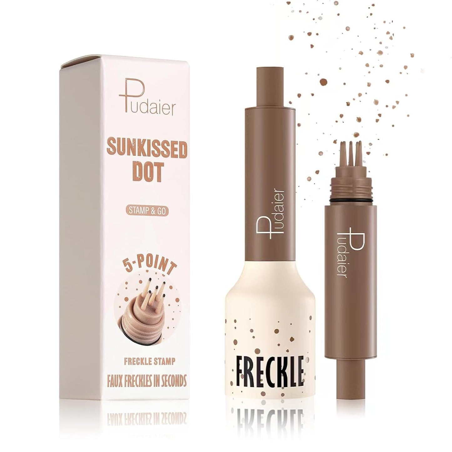 Freckle Stamp - Waterproof Faux Freckle Pen for Natural-Looking Makeup | Quick-Dry 5-Point Marker (03)