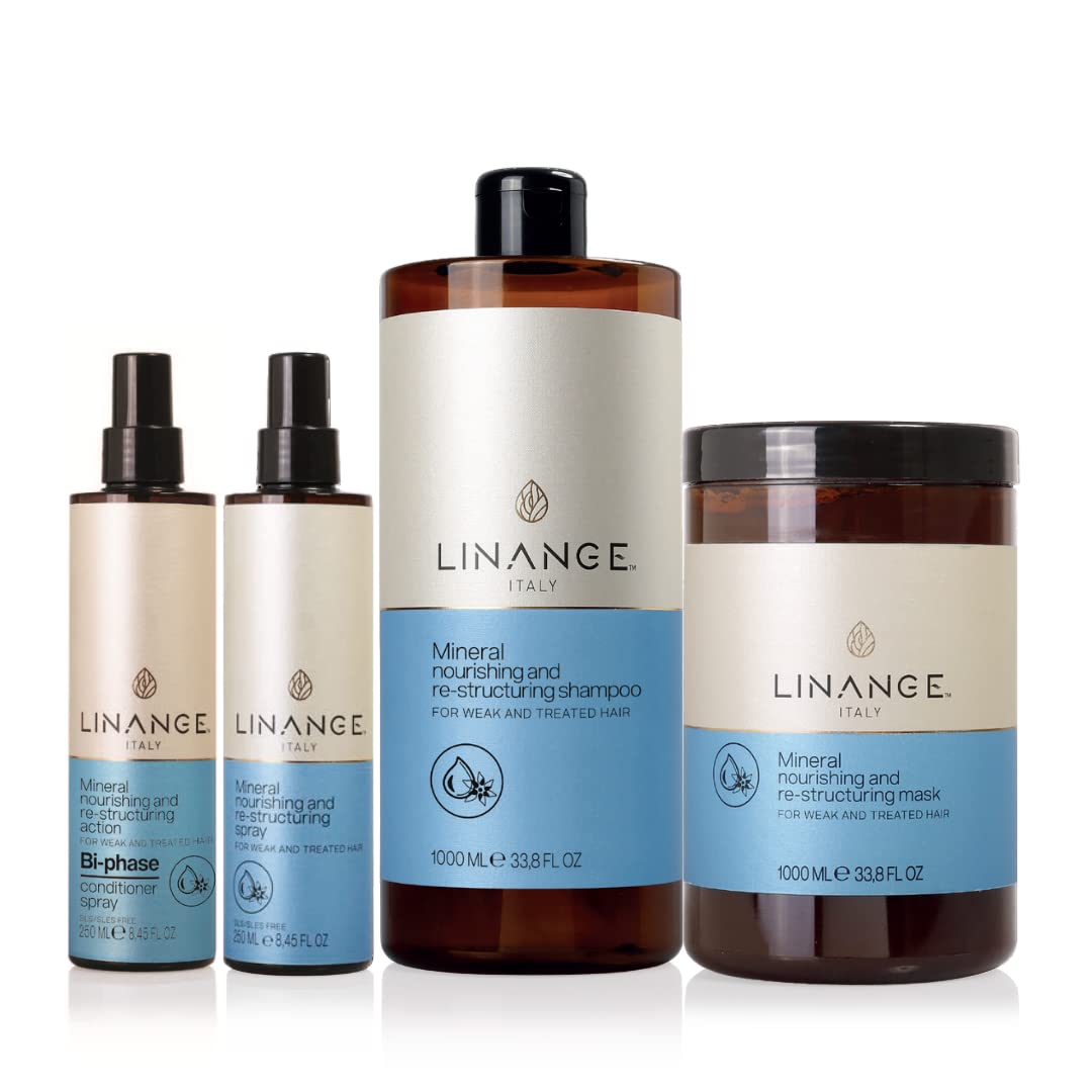 LINANGE Mineral Nourishing and Restructuring Bi-phase Conditioner Spray, 250 ml / 8.45 fl oz