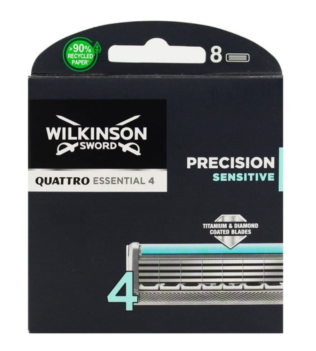 Wilkinson Sword Quattro Titanium Sensitive Refill Razor Blade Cartridges - Cartridges - 8 Count
