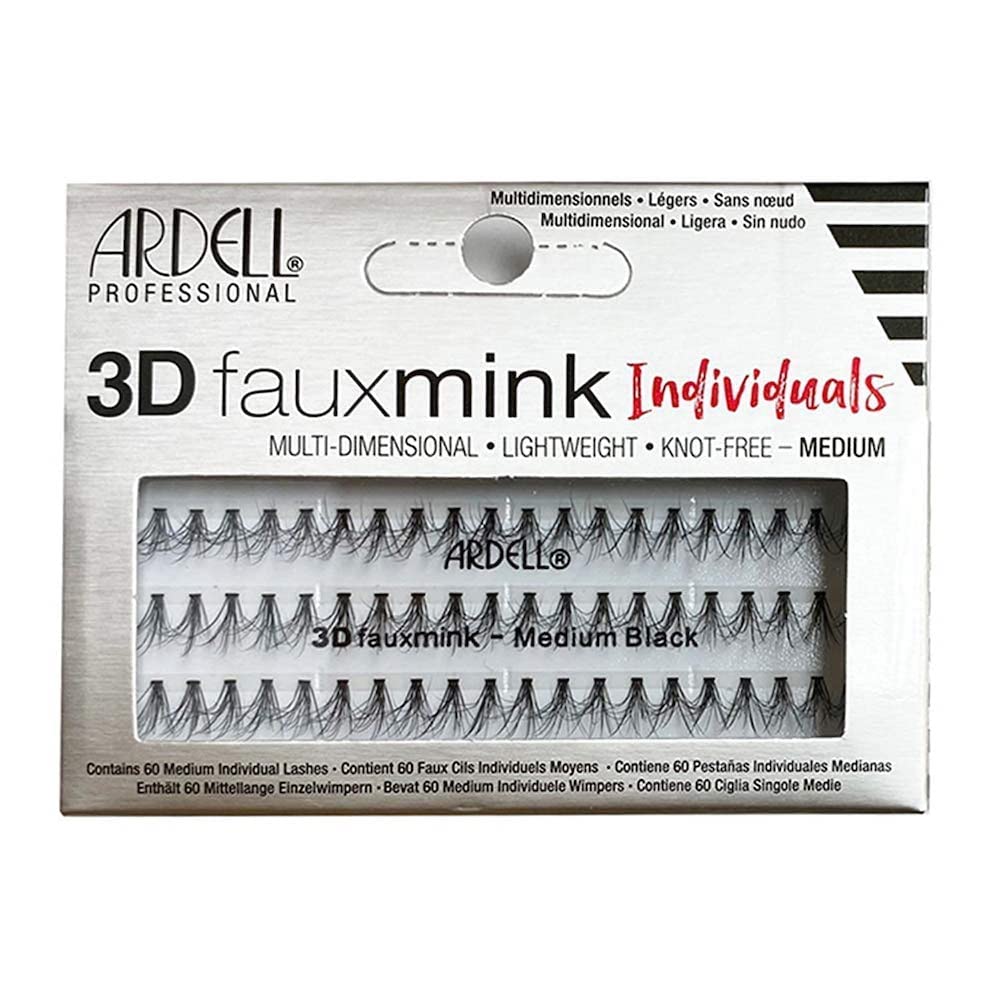 Faux Mink False Eyelashes - Individual Short Lash Clusters for Natural Look | 4 Pack, Black