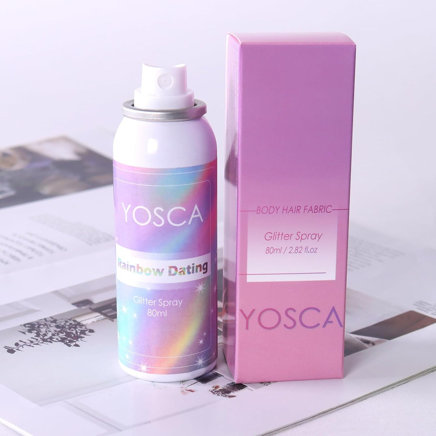 Holographic Silver Body Glitter Spray - 80ML Quick-Drying Shiny Hairspray for Festivals & Parties