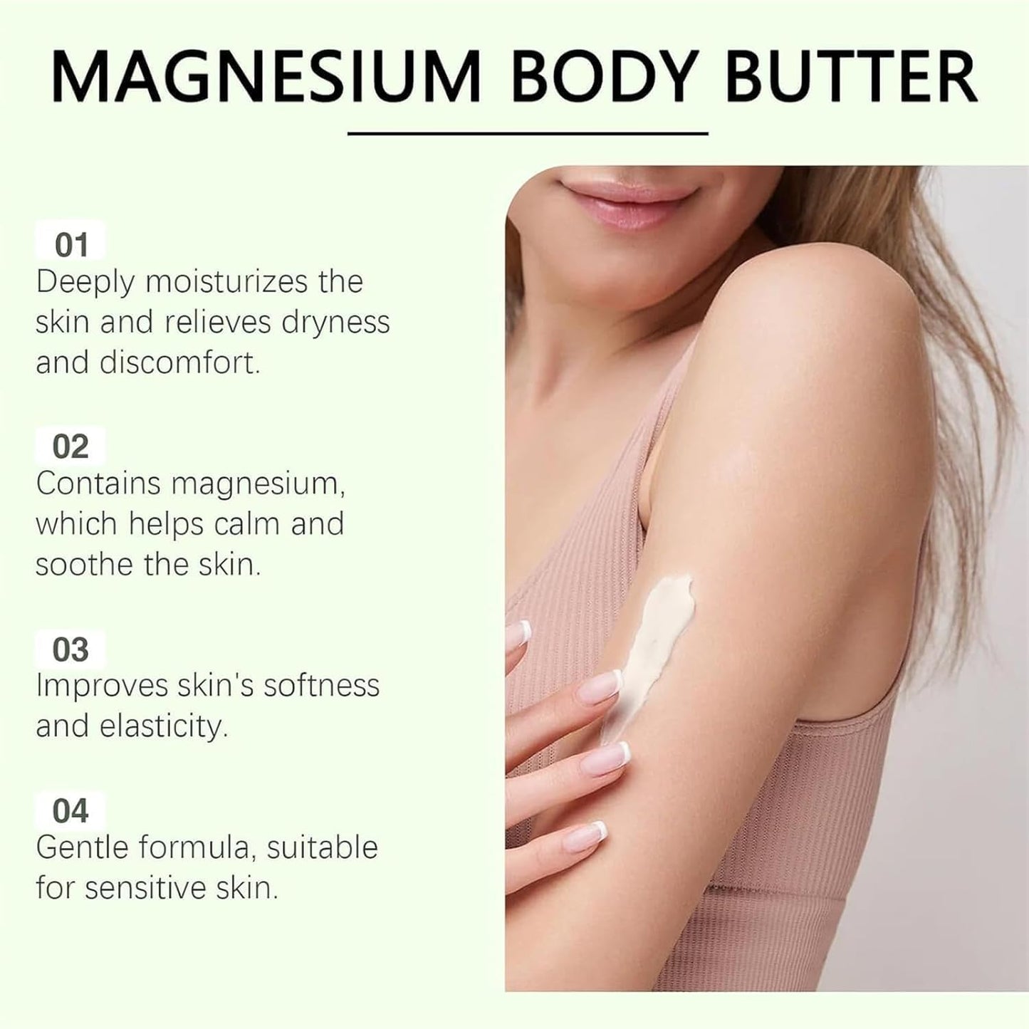 Neuropathy Cream, Magnesium Body Butter, Magnesium Cream Deeply Skin Moisturize Keep Skin Soft & Smooth for All Skin Types (1pcs)