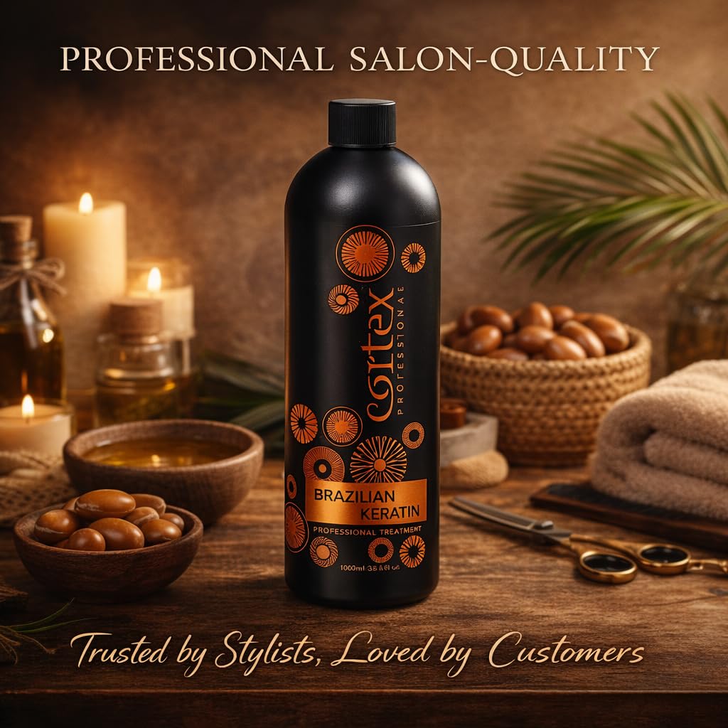 Cortex Professional Brazilian Keratin Hair Treatment | Restores, Straightens Coarsest, Curliest Hair | Improved Hair Care Straightening Formula