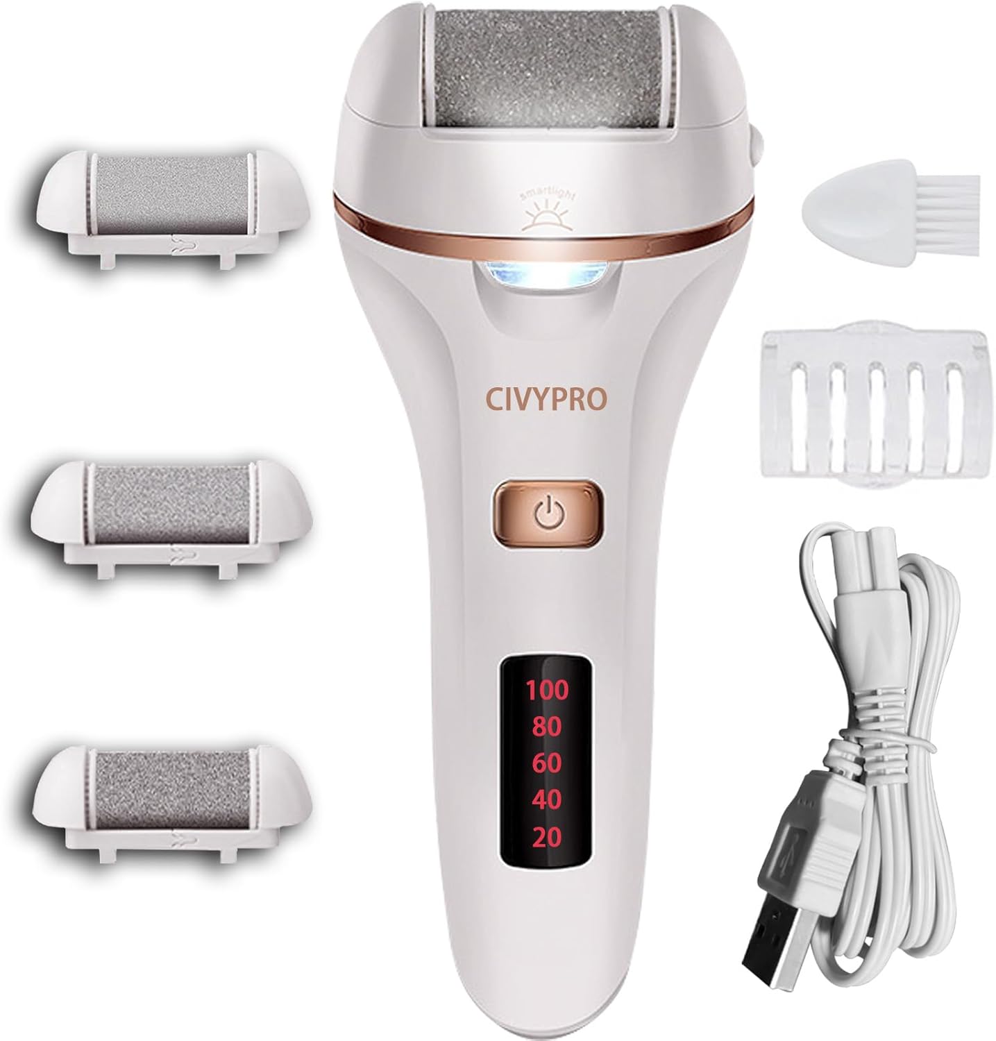 Electric Foot Callus Remover - Rechargeable Waterproof Pedicure Tool | Professional Foot Care Kit (Black)