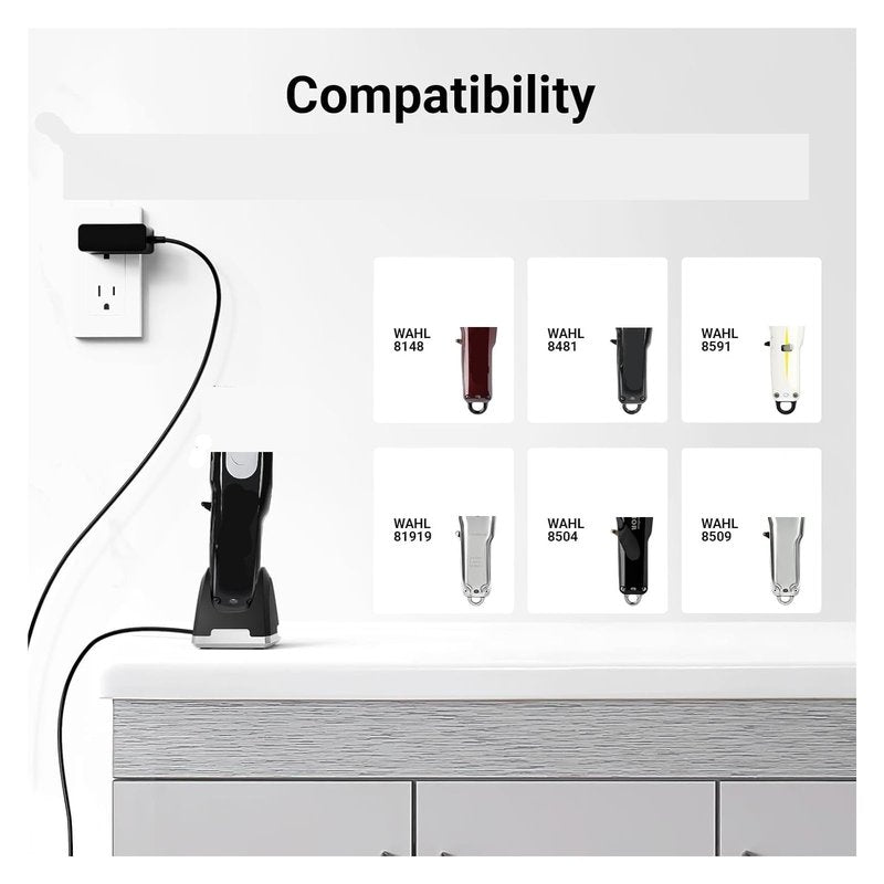 Charging Base Charger Stand ,Compatible For Wahl 5-Star Magic Clip, Compatible For Sterling Designer,Compatible For Senior Clippers,8148,8504,8509
