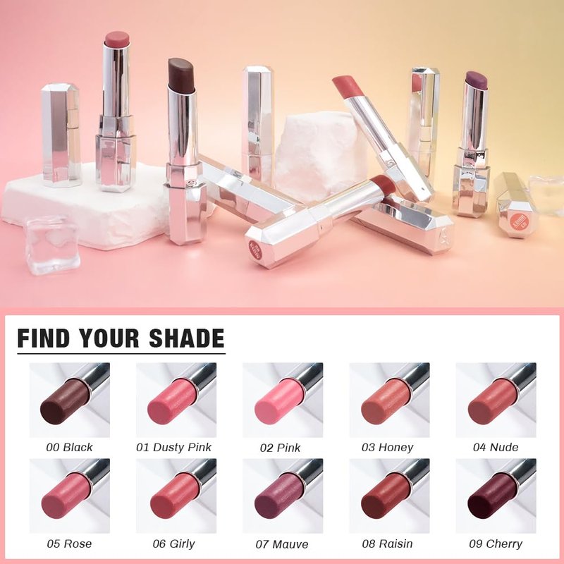 HHLTOH Pink Honey Lipstick Tinted Lip Balm - Shine Moisturizing Lipstick for Women, Natural Nourishing Hydrating Lip Gloss Stain for Dry Lips, Tint Sheer Lightweight Makeup, Vegan - 1Pc #02 Pink