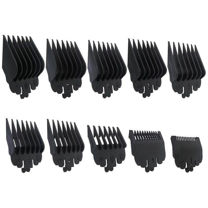 Zafina-UP 10-Piece Hair Clipper Guards Cutting Combs Fit for Limural K11S/Novah HCL-001/Surker K7S/K9C/K9S - Black