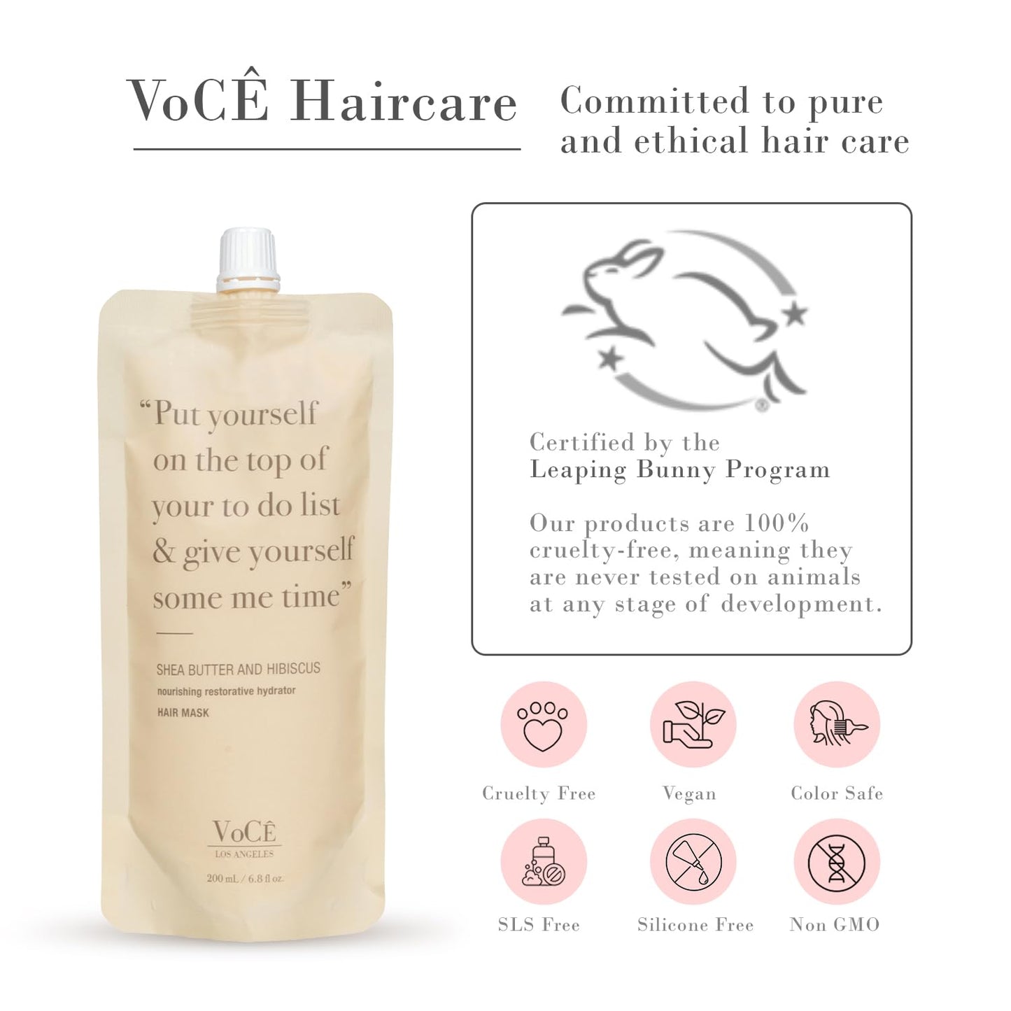VoCÊ Haircare Natural Shea Butter & Hibiscus Moisture Hair Mask 6.8oz