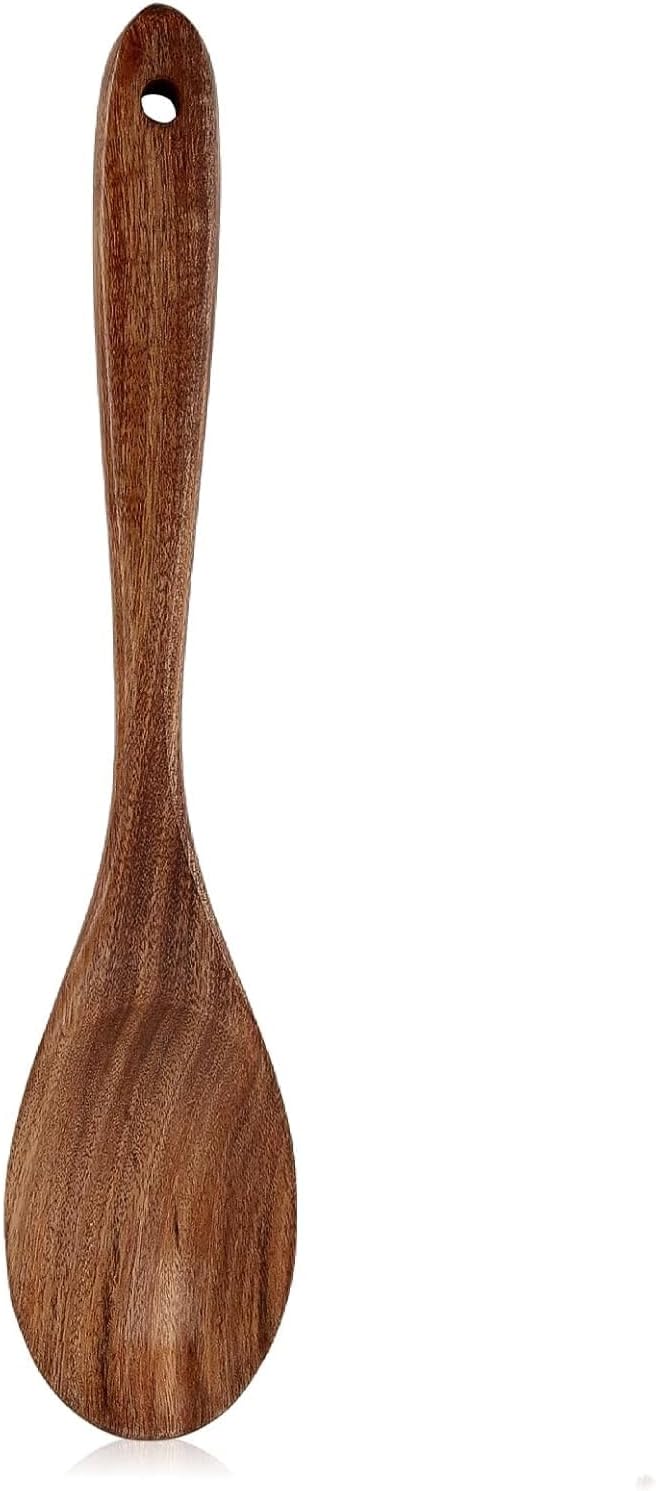 Wooden Long Handle Spoon - Large Kitchen Utensil for Non-Stick Pots & Pans | Perfect for Cooking & Serving