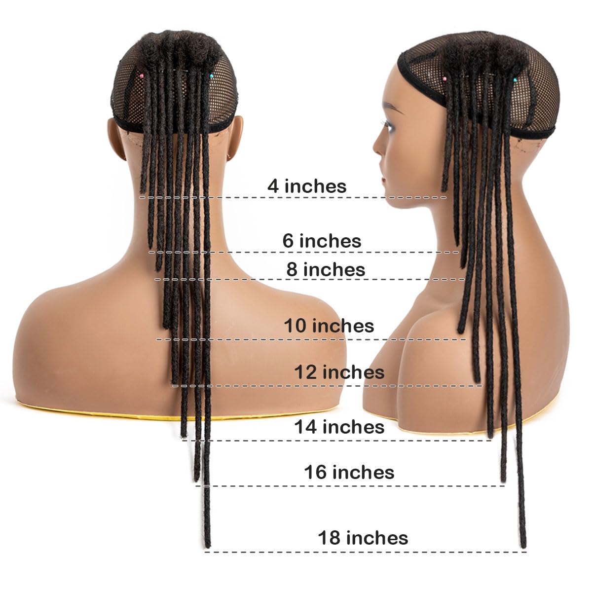Real Human Hair Dreadlock Extensions - 100% Handmade, 30 Strands, 8-18 Inch | Thickness Options 0.4cm, 0.6cm, 0.8cm